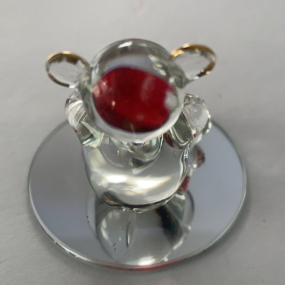 Glass Collection Bear Red Heart 22 K Gold Accents Valentine’s Day - Picture 5 of 9
